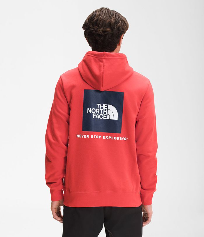 The North Face Hoodie Box NSE Pullover Red - Mens - Thailand CUTKE-8902